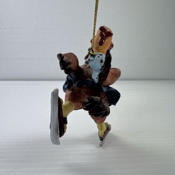 Folk Art Rooster Ice Skating Christmas Ornament Country Rustic Chicken - Picture 8 of 9